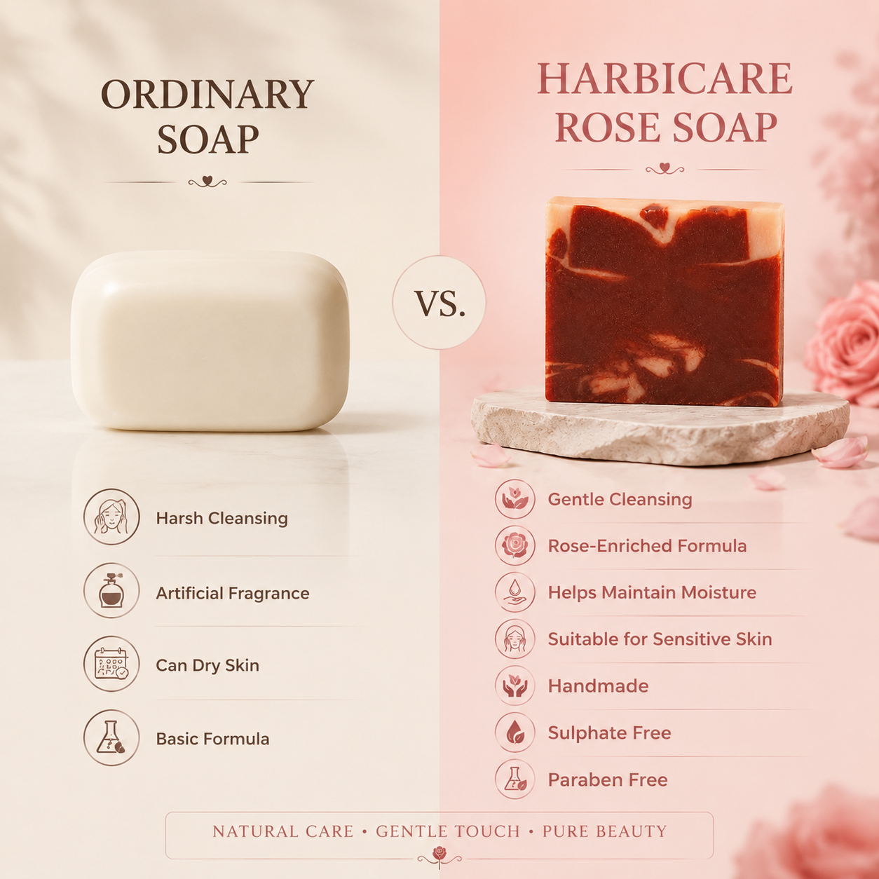 Harbicare Rose Ayurvedic Soap